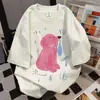 Diseño Nicho Estampado de Letras Graffiti Manga Corta Pareja Marca de Moda Camiseta Verano Ropa de Trabajo Tops Holgados para Hombres y Mujeres