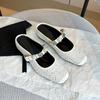 796-9 Zapatos de Salón Casuales Estilo Hada Altura Interior Punta Cuadrada 25 Nuevos Estilo Suave Pequeño Fragante Hebilla de Pedrería Zapatos Traseros Abiertos