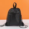 Bolsa com cordão de poliéster mochila com zíper bolsa de armazenamento esportiva impressão colorida logotipo publicitário roupa bolsa com cordão de viagem