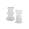Suporte de Vela Geométrico Semicírculo de Resina de Cristal DIY Papoula Decoração de Jantar à Luz de Velas Gesso Molde de Silicone