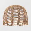 Gorro de punto calado estilo coreano, transpirable y fino para primavera y verano, gorro de punto de color liso, gorro tejido a mano elástico