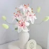 Venta Caliente Transfronteriza Rama de Flor de Lirio Tejida a Crochet Hecha a Mano Lana Tejido Flor Artificial Decoración del Hogar Regalo Venta al por Mayor