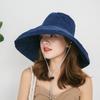 Chapéu de sol de aba larga de verão chapéu à prova de vento feminino coreano japonês chapéu de pescador de pele de pêssego chapéu de sol para exterior chapéu de aba larga feminino