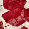 2026 Año Nuevo Chino Rojo Boda Sexy Panties de Satén y Encaje para Mujer 10A Algodón Antibacteriano Entrepierna Extendida Cintura Media