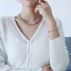 Collar Abanico de Moda Coreana y Japonesa para Mujer, Cadena para Clavícula Sencilla de Cola de Fénix en Forma de Diamante Estilo Coreano de Moda, Accesorio de Cola de Corazón de Acero de Titanio