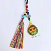Enfeite de Carro Pendente com o Mesmo Design do Sino Pingente do Deus da Riqueza de Cinco Vias com Borla Colorida Estilo Xizang, Lembrança de Atração Turística de Yunnan