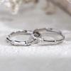 Par de Anillos para Parejas, Hombres y Mujeres, Nicho Anillo de Bambú Chapado en Plata 925 Apertura 520 Regalo para Novia