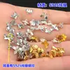 Plata de Ley S925 Chapada en Oro Botón Pequeño Cierre de Mariposa Pulsera Tejida Conector de Collar Accesorios Hechos a Mano para DIY