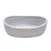 Cesta de Armazenamento de Corda de Algodão Transfronteiriça Cesta Trançada Simples Nórdica Redonda para Organização de Mesa Cesta de Armazenamento para Cabeceira Oval