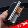 Estuche Universal para Cigarrillos de Acero Inoxidable, Adecuado para Cigarrillos Regulares, Medianos y Delgados, con Cubierta de Cuero, Resistente a la Humedad, Resistente a la Presión, Portavasos para Cigarrillos Portátil, Capacidad para 20 Cigarrillos Delgados