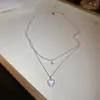 Collar de Perlas de Múltiples Capas Incrustado con Diamantes Estilo Corte Francés, Cadena para Suéter de Lujo Ligero Francés de Alta Gama, Versátil para Otoño e Invierno