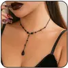 Tendencia transfronteriza collar gótico con forma de gota de sangre en Y nuevo collar con colgante de lágrima de cristal joyería de fiesta regalo para mujeres