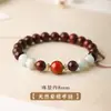 Pulsera de Palisandro de Lujo Ligero con Alto Contenido de Aceite y Textura de Madera Densa, con Cuentas de Piedra Shoushan de la Fortuna, Pulsera Estilo Pareja Unisex al por Mayor