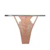 Comercio Electrónico Transfronterizo Europa y América Brillo Fino Encaje Hueco Calzones para Mujer Sexy Encaje Invisible Tanga de Cintura Baja Braguitas Triángulo