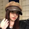 Sombrero Octagonal Vintage para Mujer, Sombrero Pequeño Adelgazante para Otoño e Invierno, Cálido y Elegante, Boina Artística de Pico de Pato, Sombrero de Pintor