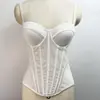 Corsé de Malla Hueso de Pez Transparente Sexy Europeo y Americano Camisola Chaleco Moldeador de Cuerpo Espalda Descubierta Delgado Top Bandeau de Hueso de Pez