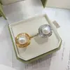 Acessórios para Anel de Pérola DIY Flor Banhada a Ouro Estilo de Luxo Acessível Suporte de Anel Borboleta Porta-Anel de Pétala de Pérola Vazio Abertura