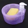Dispensador de detergente tipo prensa para cocina con almacenamiento para esponja, dispensador de jabón integrado, directo de fábrica, se puede personalizar y vender al por mayor