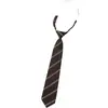 Directo de fábrica marrón retro a rayas a cuadros gente perezosa japonés marrón corbata de hombre ropa académica corbata de lazo mujer