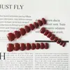 Conjunto de 24 Peças de Unhas Vestíveis Modernas e Elegantes, Pontas de Unha Vermelho Vinho Cereja, Adesivos de Unha Retrô Quentes de Venda Transfronteiriça