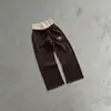 Calça Comprida Unissex Outono e Inverno Novo Estilo Transfronteiriço Cintura Elástica Cordão Bordado de Letras Y2K Corte Reto Solto Cintura Dupla Venda por Atacado