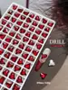 Rhinestones K9 de Base Puntiaguda en Rojo Ancora para Arte de Uñas, Decoraciones de Uñas de Lujo de Ángulo Recto Cuadrado con Forma de Corazón de Caña Alta al por Mayor