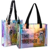 Bolsa de regalo promocional, bolsa transparente, bolsa de exposición de PVC, bolso de mano de moda, bolso de hombro único láser, blanco lechoso, verde claro, azul