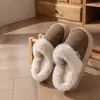 Pantuflas de Algodón Gamuzado con Patrón de Diamante y Suela Gruesa para Pareja 2026 Nuevas Otoño/Invierno Uso en Interiores Hogar Pantuflas Peludas Cálidas con Felpa Adicional