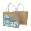 Bolsas Tote de Tecido de Juta Laminado Personalizadas com Logo, Sacolas de Linho Não Impressas para Presente e Publicidade, Venda por Atacado de Grande Capacidade