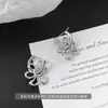 Brincos Argola Flor Vazada Estilo Francês com Toque de Luxo, Novos Brincos Versáteis Estilo Coreano para Mulheres