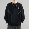 Moletom novo transfronteiriço masculino manga longa solto primavera e outono novo top casual gola redonda solta blusão top masculino