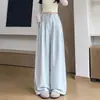 Pantalones de traje blancos de terciopelo de leche para mujer, nueva colección primavera/verano 2026, alta calidad, fluidos, holgados, relajados, de pierna recta, pantalones casuales de pierna ancha