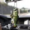 Colgantes Creativos y Divertidos para Coche, Decoraciones Navideñas, Cruz de Acrílico Transfronteriza, Accesorios de Pez de Dibujos Animados para el Hogar del Pescador