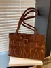 Bolso de Hombro con Bordado de Letras de Tela Nuevo 2026, Diseño de Nicho, Moderno, Casual, Bolso Tote Simple para Hombro o Debajo del Brazo