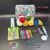 Bolsa de Almacenamiento Portátil para Costura, Kit de Herramientas para Manualidades y Tejido de Uso Doméstico, Caja de Costura de Viaje, Kit de Costura