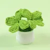 Planta de interior popular de trébol de cuatro hojas artificial, planta verde artificial tejida, artículo decorativo creativo de alto valor, regalo de la suerte, venta al por mayor desde el fabricante