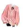 Suéter Abrigo Estilo Academia Dulce para Mujer Estilo Perezoso Holgado Otoño e Invierno Nuevo Diseño Superior Cardigan Tejido Mujer