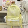 Mochila de Encaje Delicada Estilo Coreano Ins Hada Nueva para Estudiantes de Secundaria, Bolso Escolar de Alto Valor, Mochila de Viaje