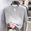 Camiseta de Manga Corta para Hombre 2026 Verano Nuevo Estilo Algodón de Fibra Larga Color Liso Sencillo Transpirable Camiseta para Hombre Algodón de Fibra Larga Puntos de Venta