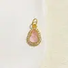Retenção de Cor Alta Banhado a Cobre Ouro 14K Prata Brilhante Diamante Pingente Anel Cabaça DIY Pulseira de Cristal Acessórios de Joias