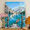 Pintura a óleo digital DIY série paisagens naturais, pintura a óleo colorida preenchida à mão, arte de parede decorativa para alívio do estresse e cura
