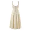 Vestido de Estilo Pastoral Marca Z con Cinturón y Lazo, Vestido Largo Floral, Fresco, Romántico, Elegante, Estilo Francés, Mismo Estilo, Retro Za