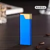 Encendedor Metálico Ultra-Delgado de Moda con Llama Abierta Recargable Creativa, Compacto y de Alta Gama para Regalos Personalizados