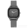 Reloj Cuadrado Estilo Academia Coreana Moda Casual Simple Temperamento para Estudiantes de Secundaria y Preparatoria Color Caramelo Silicona Reloj de Pulsera Pequeño