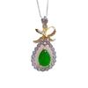Pingente de Jaspe Natural Caibao Jewelry Cor Limpa Prata 925 Incrustada Suporte de Jaspe Natural Detecção