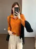 Estilo coreano, tacto de alta calidad: este versátil suéter de punto se puede usar en tres estaciones, creando un look estilizado y elegante. Perfecto para usar en capas. Suéter de punto para mujer, otoño/invierno 2026, H091612