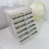 Nova Caixa de Joias de Flanela Tipo Gaveta PET de 7 Camadas Rack de Armazenamento para Brincos Pulseiras Caixa de Exibição Multicamadas para Joias