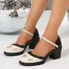 Sandalias de Verano 2026 Estilo Nuevo con Hebilla Hueca Talla Grande 36-43 Punta Redonda Antideslizantes Tacones Altos Zapatos de Baile Zapatos de Mujer