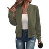 Comercio Exterior Transfronterizo Europeo y Americano de Amazon 2025 Otoño e Invierno Nueva Chaqueta de Cremallera de Color Sólido Cuello de Béisbol Chaqueta Casual para Mujer