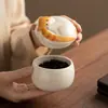 Tarro de Té de Gato Tarro Sellado de Cerámica Hogareño Tarro de Almacenamiento para Té Pu'Er Té Verde Almacén de Té Creativo Lindo Accesorios para Juego de Té